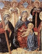 GOZZOLI, Benozzo Madonna and Child between Sts Andrew and Prosper (detail) fg Spain oil painting artist